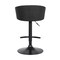 Armen Living Solstice Adjustable Black Faux Leather Swivel Barstool LCSCBABLBL - alternate 2